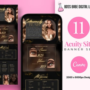 Gold Acuity Scheduling Site Template, Editable DIY Booking Site Template, Lash Artist Booking Site Template, Lash Technician Acuity Template