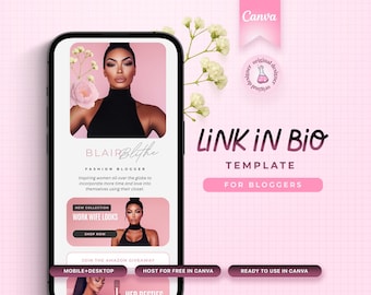 Link in Bio Template, Landing Page, Instagram Bio Link, Canva Link In Bio, Linktree Template,  Blogger Website, Stan Store Dupe