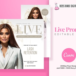 Social Media Flyer | Instagram Live Flyer | Live Promotion Flyer | Canva Flyer | Edit In Canva | Going Live Template | Live Course Flyer