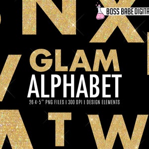 Glam Gold Alphabet Clipart, Gold Alphabet Design-Elemente, Gold Diamond Clipart, Gold Diamond Alphabet Art