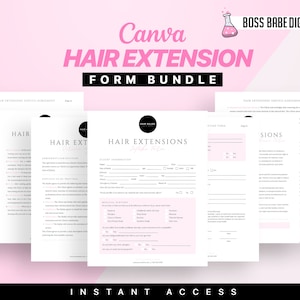 Hair Extension Forms, Editable Hair Consent Templates, Hair Extensions Consultation, Hair Stylist Forms, Hair Forms, Hair Care Form