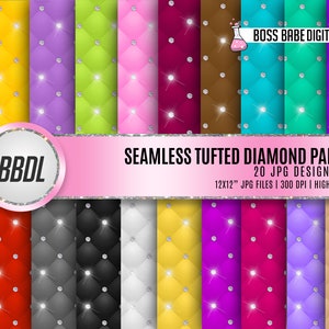 Seamless Tufted Diamond Papers, Multi Color Glam Digital Papers, 300 ...