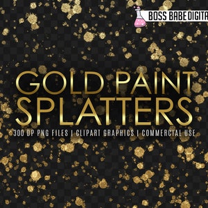 Gold Paint Splatter Overlays, transparent PNG digital paint splatter overlays clipart, digital paint overlays, paint splatter overlays