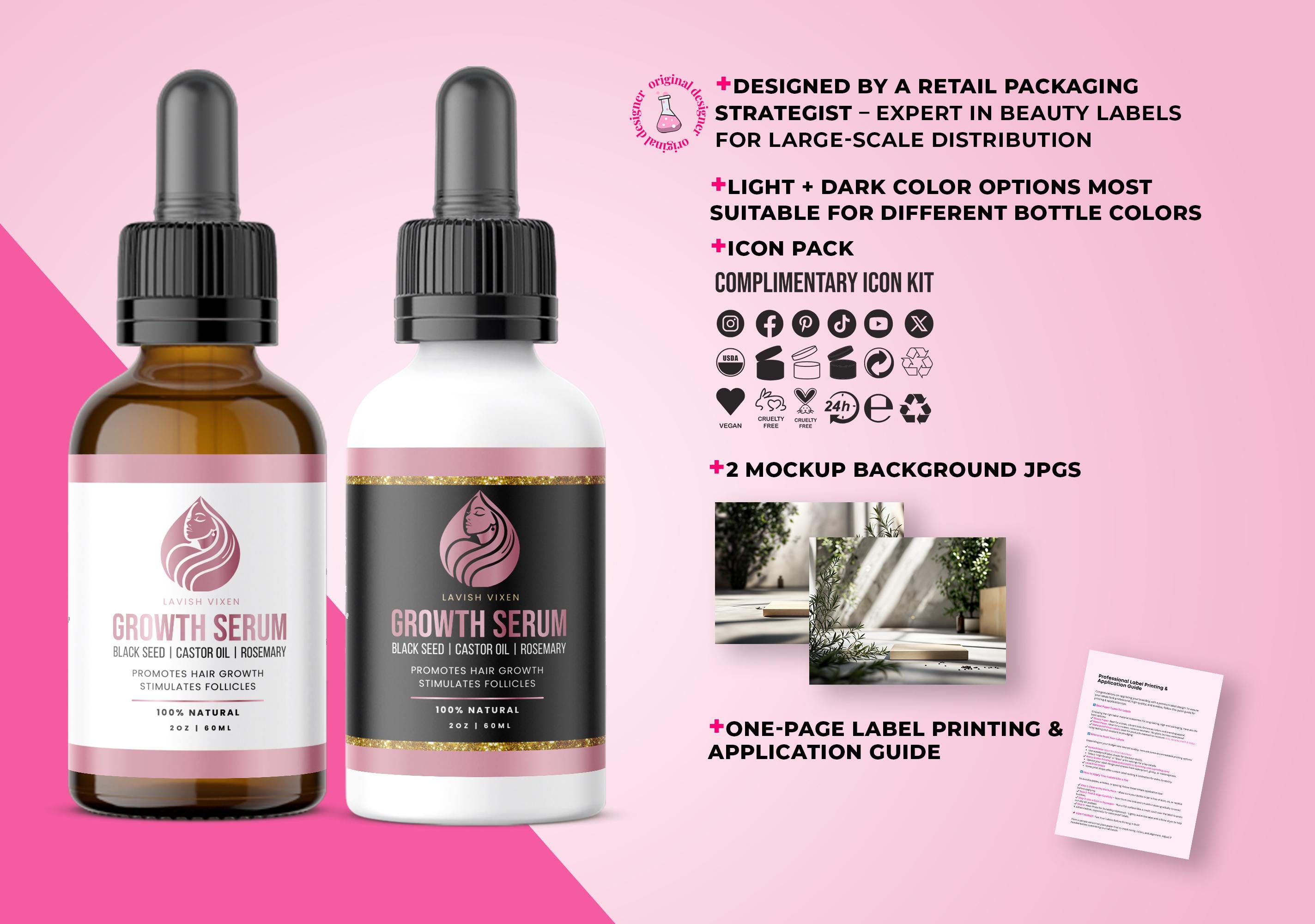 Hair Growth Oil Label Design, Canva Do It Yourself Growth Oil Label ...