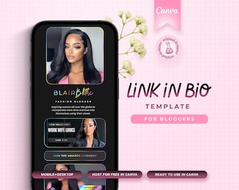 Link in Bio Template, Landing Page, Instagram Bio Link, Canva Link In Bio, Linktree Template,  Blogger Website, Stan Store Dupe