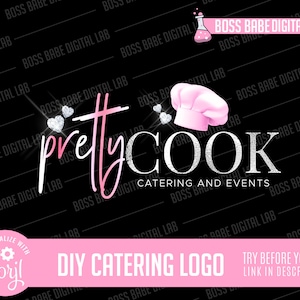 DIY Edit Yourself Catering Logo Event Planner Logo Events Logo Design Catering Business Branding Caterer Logo Watermark