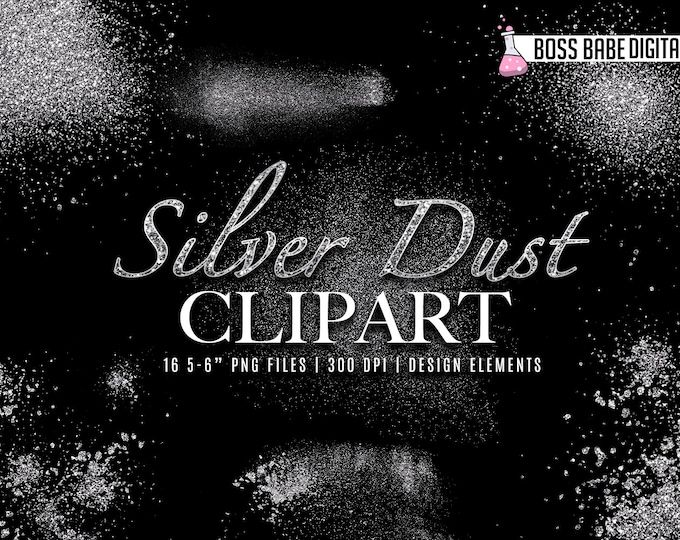 Silver Dust Clipart Silver Dust Design Elements Silver Dust - Etsy