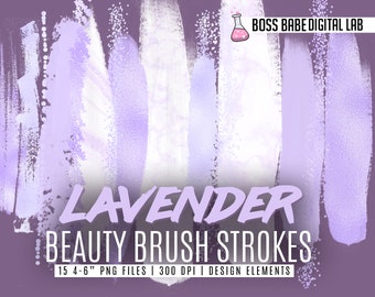 Pennellate di bellezza alla lavanda, Clipart alla lavanda, Pennellate glamour alla lavanda, Pennellate alla lavanda, Pennellate alla lavanda