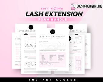 Eyelash Extension Forms, Editable Lash Consent Templates, Lash Tech Consultation, Esthetician Forms, Lash Forms, Eyelash Mapping card