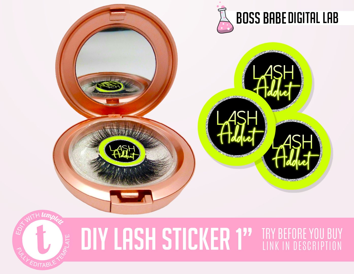 Neon Lash Sticker Neon Lash Branding Neon Editable Lash Etsy UK
