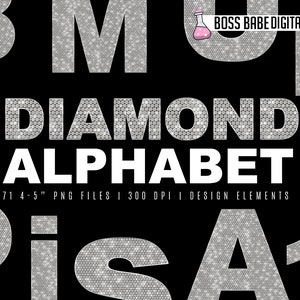 Silver Diamond Alphabet Clipart, Silver Diamond Alphabet design elements, Silver Diamond Clipart, Silver Diamond Alphabet Art, Diamonds