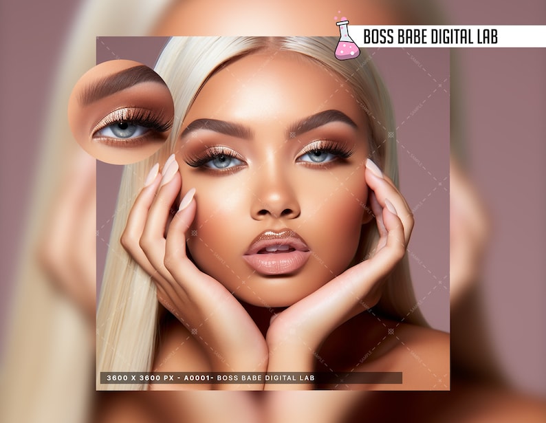 Op de afbeelding: Een close-up van het gezicht van een vrouw met blond haar en make-up. Haar ogen worden geaccentueerd met glinsterende oogschaduw en eyeliner. De afbeelding is bijgesneden om alleen haar gezicht en schouders te laten zien.