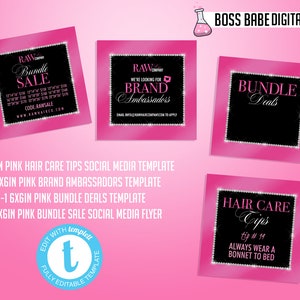 DIY 12-piece Pink Hair Bundle Branding Kit Pink Hair Bundles - Etsy