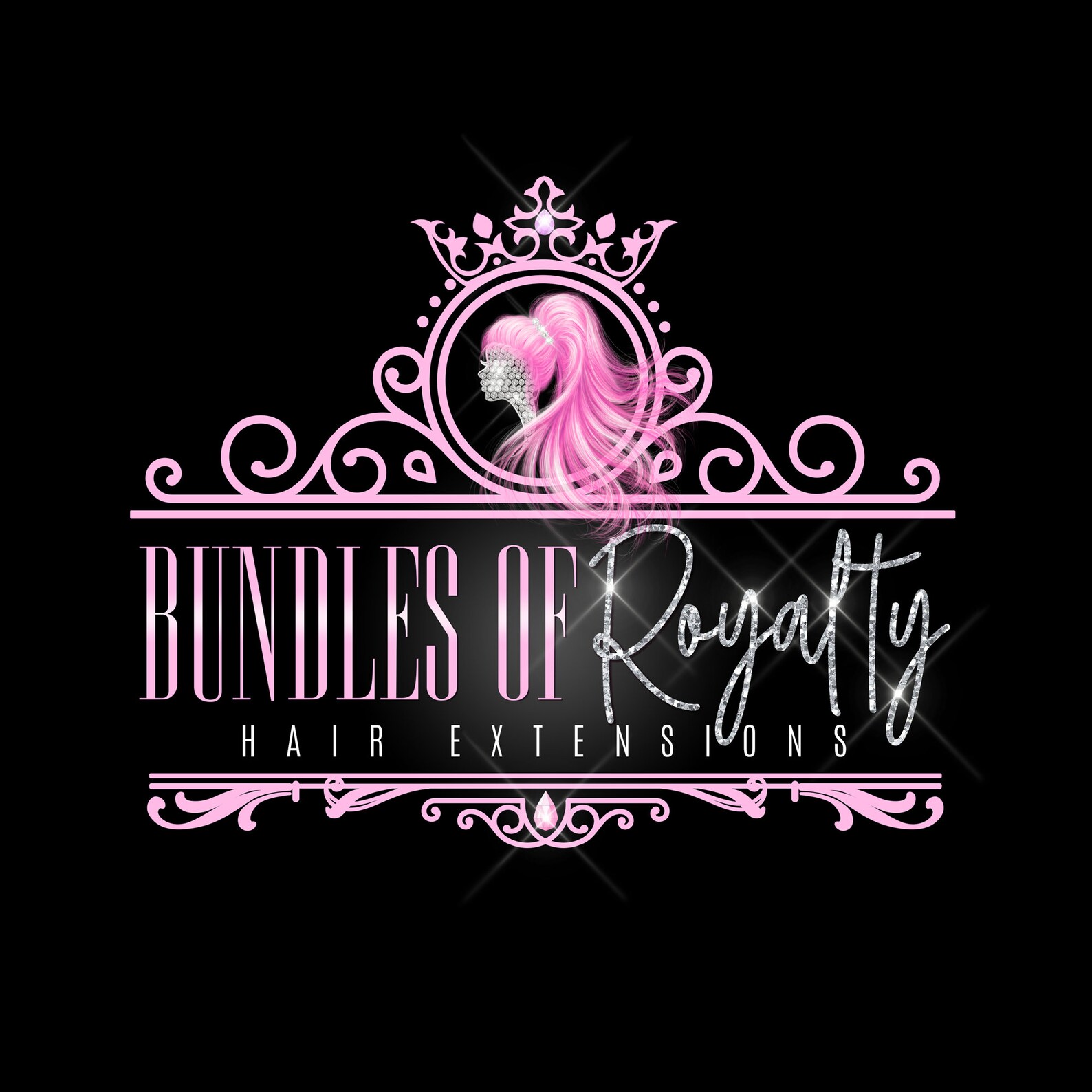 Hair Extensions Logo Design Salon Business Branding Hair Etsy