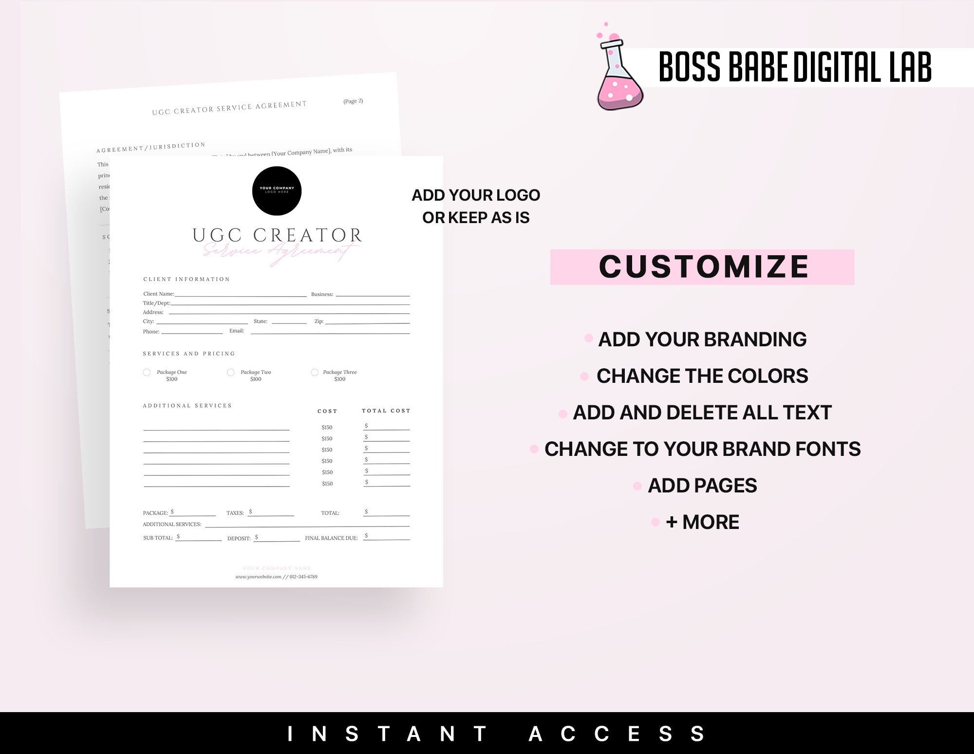 Professional UGC Creator Contract Template UGC Template UGC - Etsy