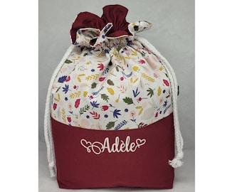 Bolsa infantil personalizable, regalo de nacimiento, bolsa de peluche, bolsa de merienda FORET