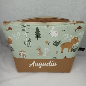 Trousse de toilette personnalisée CERF, trousse de toilette enfant, cadeau de naissance