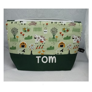 Trousse de toilette personnalisée CAMPAGNE, trousse de toilette enfant, cadeau de naissance