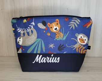 FORET BLEU personalized toiletry bag, children's toiletry bag, birth gift