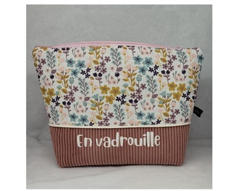 Trousse de toilette personnalisée FLEURS VELOURS