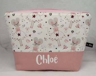 Personalized MOUSE toiletry bag, child toiletry bag, birth gift