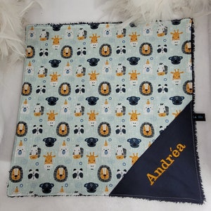 Serviette de table enfant personnalisable broderie Lion