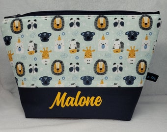 LION personalized toiletry bag, child toiletry bag, birth gift