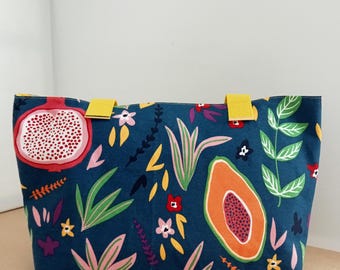 Sac cabas multicolore,sac bleu et jaune,