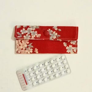 Étui pilules, étui tissu japonais,