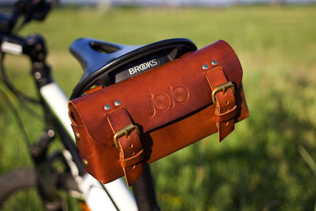 Handmade Tool Bag, Leather Bicycle Saddle Bag, Handcrafted Bike, Bag