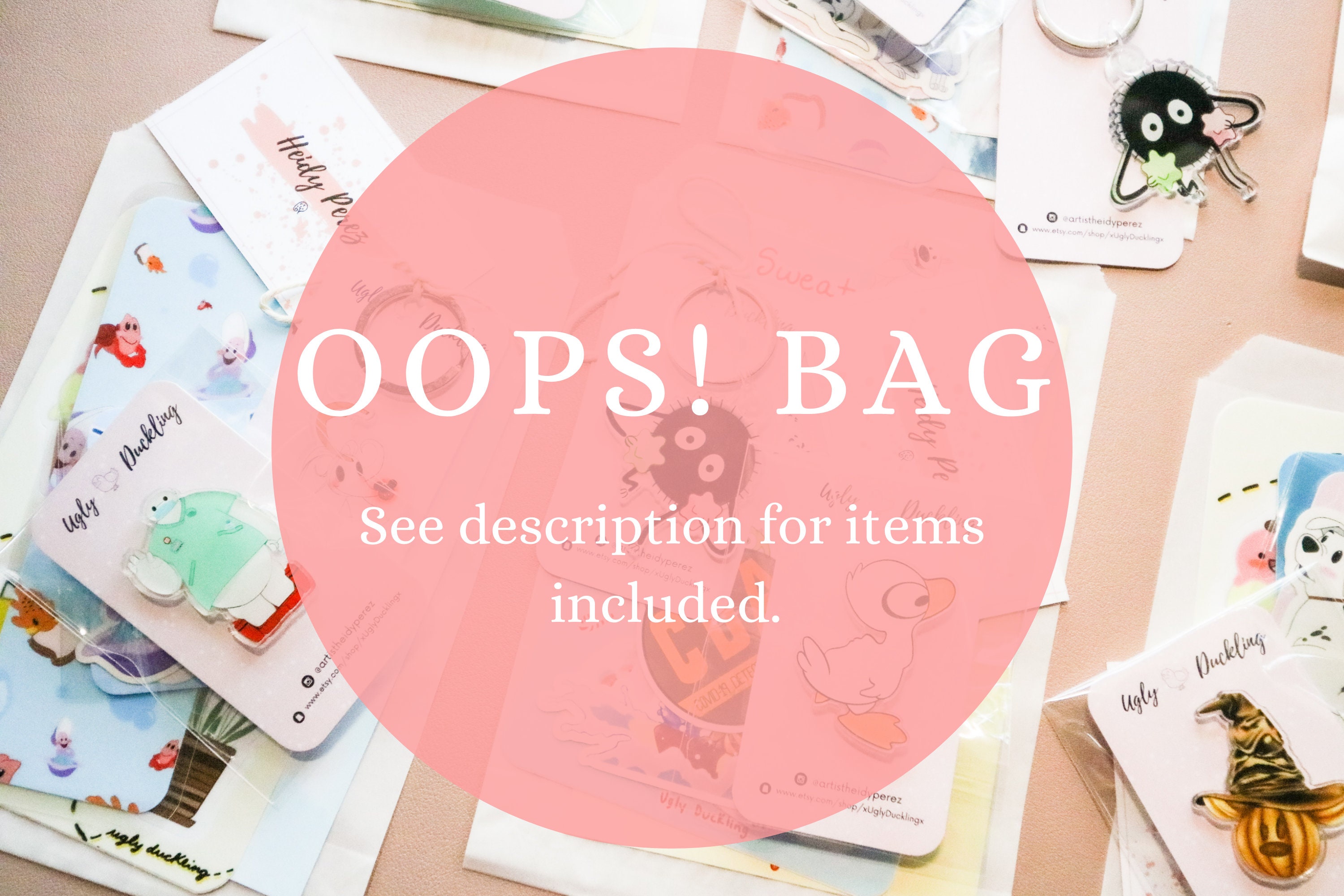 Oops! Bag Disney inspired vinyl stickers and art prints Acrylic pins …