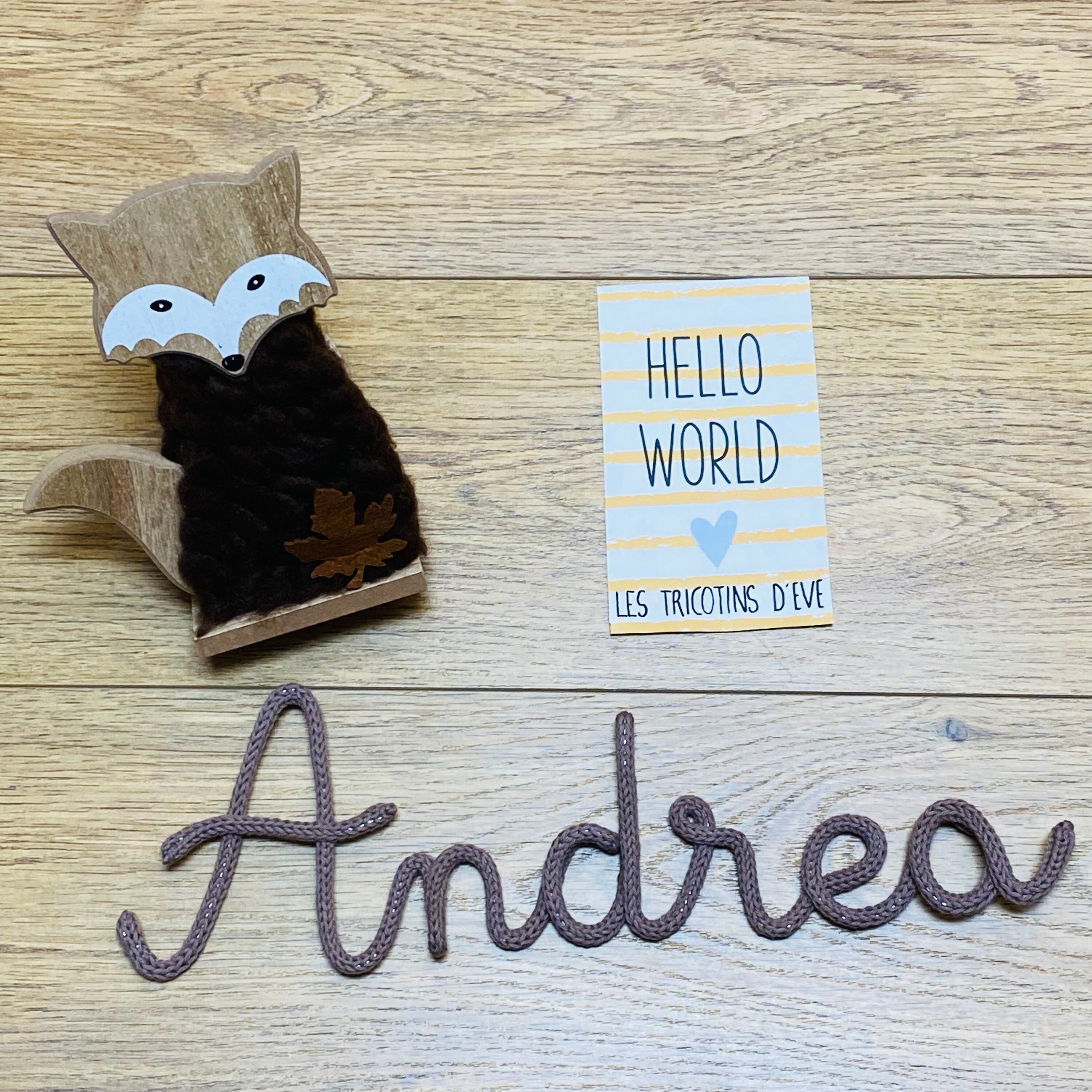 Prénom Tricotin en Laine ou Mot Tricotin, Cadeau Personnalisé Prénom Déco Chambre Bébé, Enfant, Nais