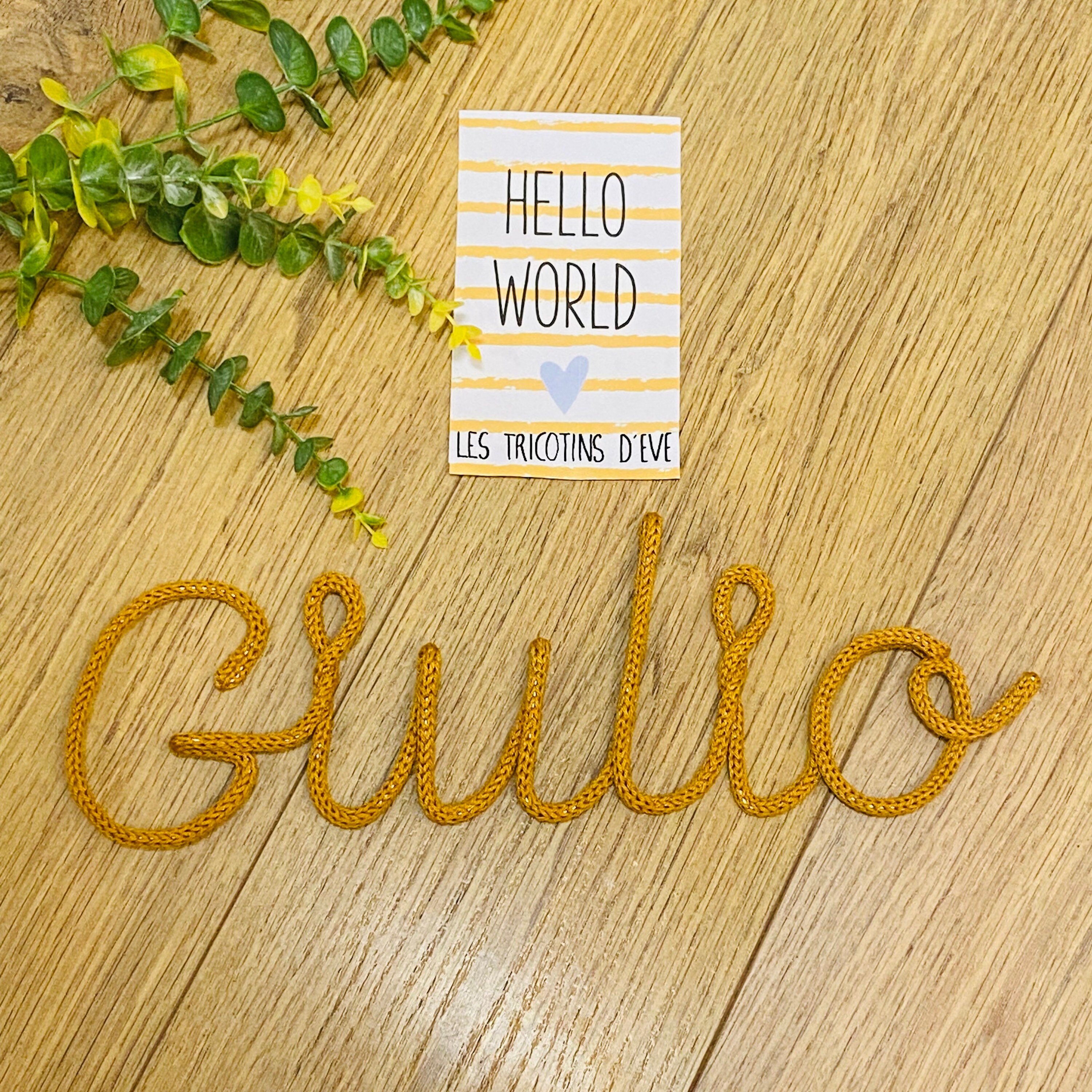 Prénom de Bébé Au Tricotin ou Tout Autre Mot Votre Choix, Personnalisable à Accrocher Poser Décorati