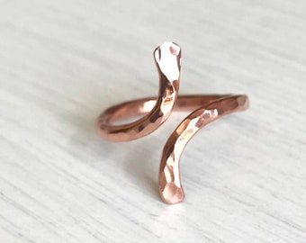 Adjustable copper ring Simple copper ring Minimalist copper ring 7th Anniversary gift Copper wedding jewelry gift