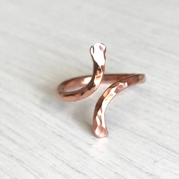 Adjustable copper ring Simple copper ring Minimalist copper ring 7th Anniversary gift Copper wedding jewelry gift