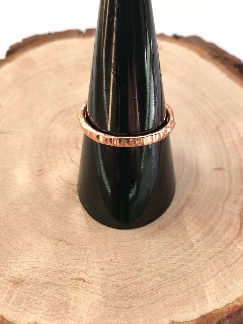 Copper ring 7th Anniversary gift copper band ring stackable ring copper jewellery arthritis ring rustic ring thumb ring gift for her or him image 7