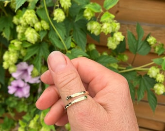 Brass overlap ring, hammered adjustable ring, golden ring, thumb ring, wrap ring, ring for him or for her