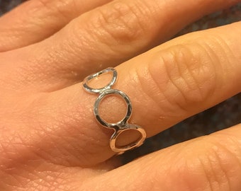 Multi circles silver ring Open circles ring Band circle ring