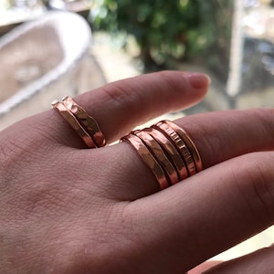 Copper ring 7th Anniversary gift copper band ring stackable ring copper jewellery arthritis ring rustic ring thumb ring gift for her or him image 2