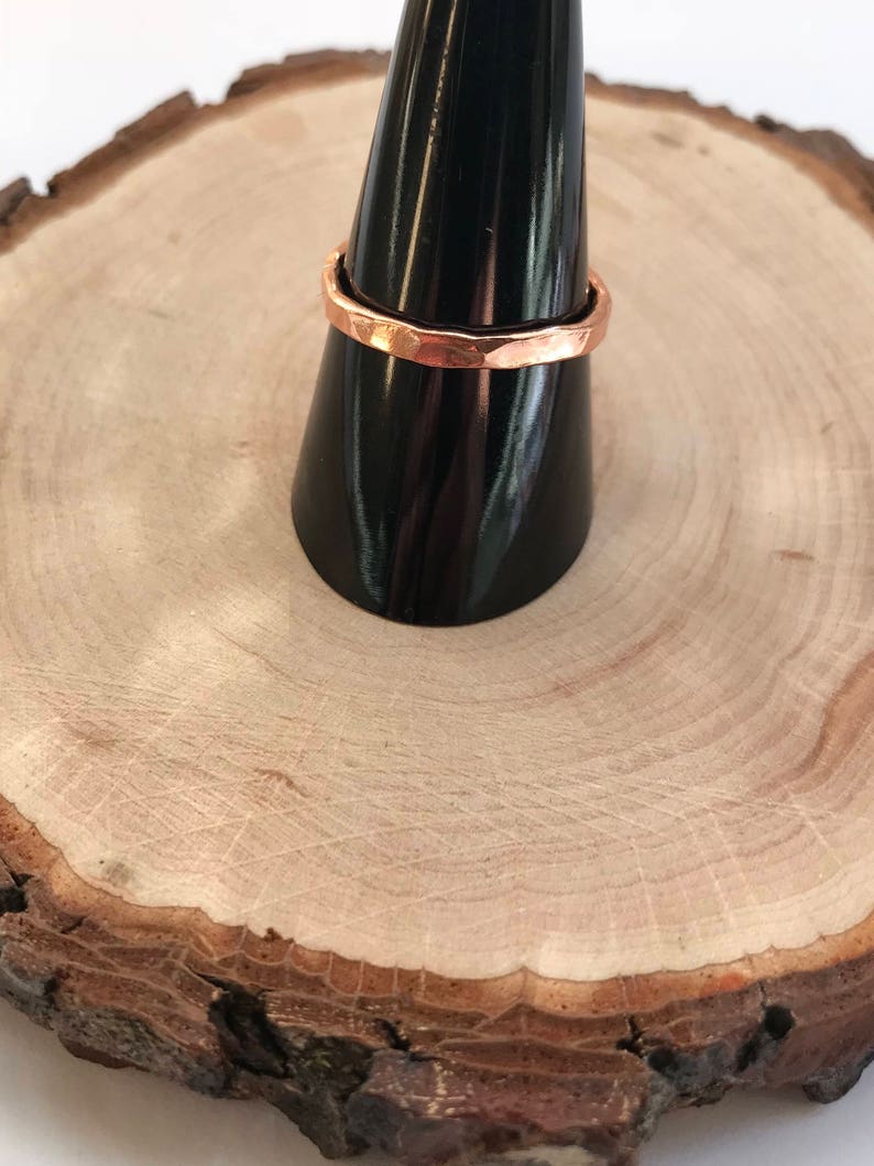 Copper ring 7th Anniversary gift copper band ring stackable ring copper jewellery arthritis ring rustic ring thumb ring gift for her or him image 9