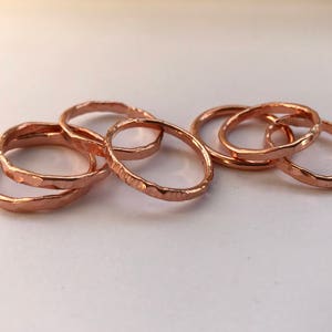 Copper ring 7th Anniversary gift copper band ring stackable ring copper jewellery arthritis ring rustic ring thumb ring gift for her or him image 3