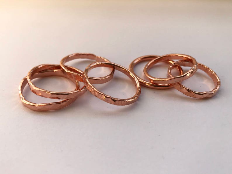Copper ring 7th Anniversary gift copper band ring stackable ring copper jewellery arthritis ring rustic ring thumb ring gift for her or him image 3