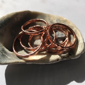 Copper ring 7th Anniversary gift copper band ring stackable ring copper jewellery arthritis ring rustic ring thumb ring gift for her or him image 4