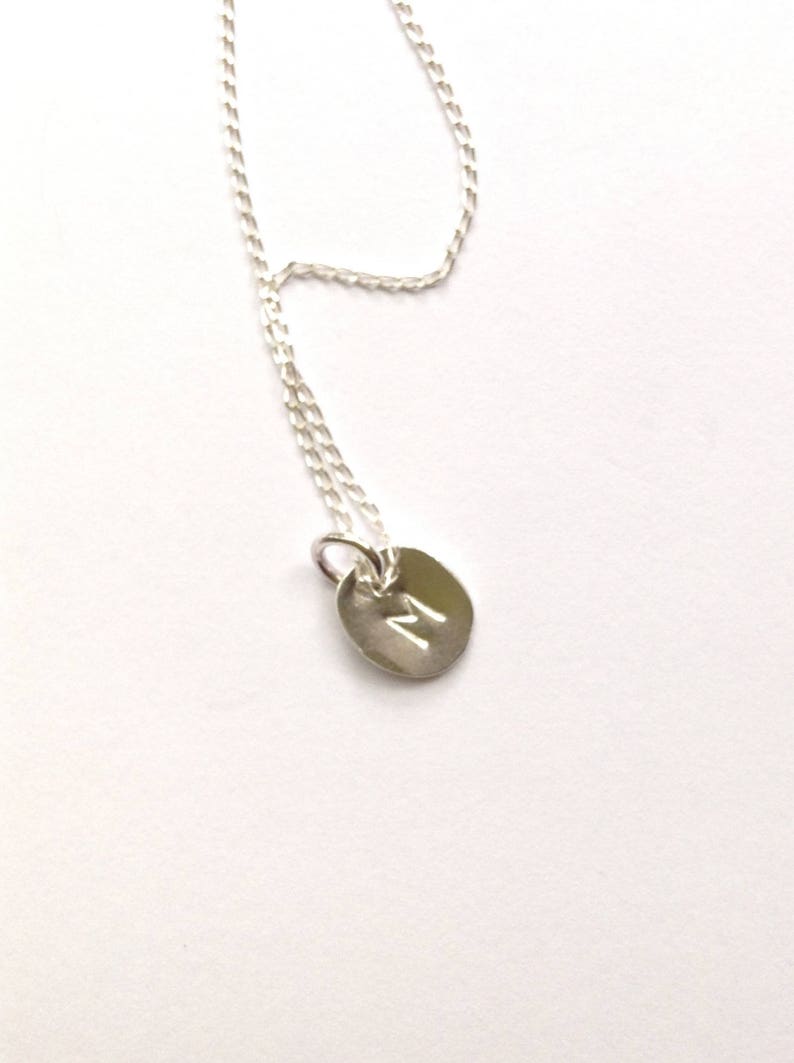 Tiny monogram disc pendant Initial/'s disc necklace. Letter disc charm necklace Personalised jewelry gift Silver letter disc necklace