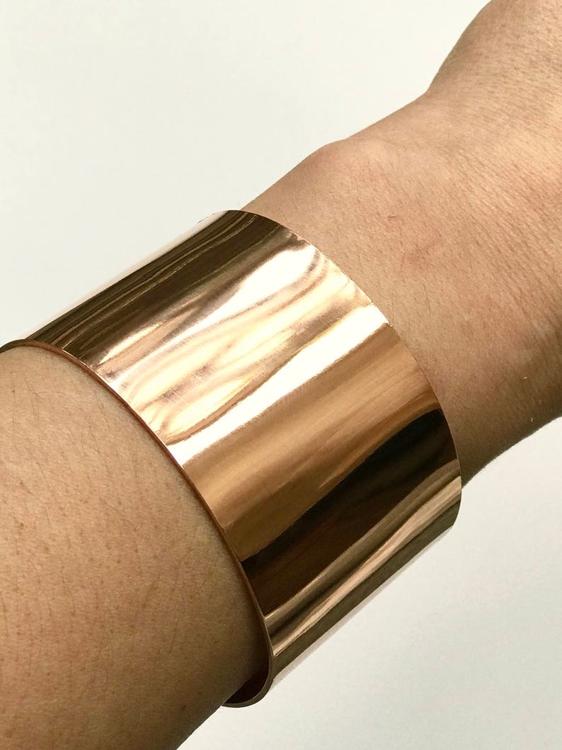 Wide Copper Cuff Bracelet Hand Polished Copper Bracelet Etsy