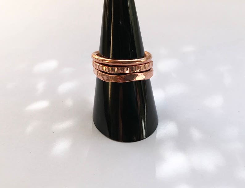 Copper ring 7th Anniversary gift copper band ring stackable ring copper jewellery arthritis ring rustic ring thumb ring gift for her or him image 5