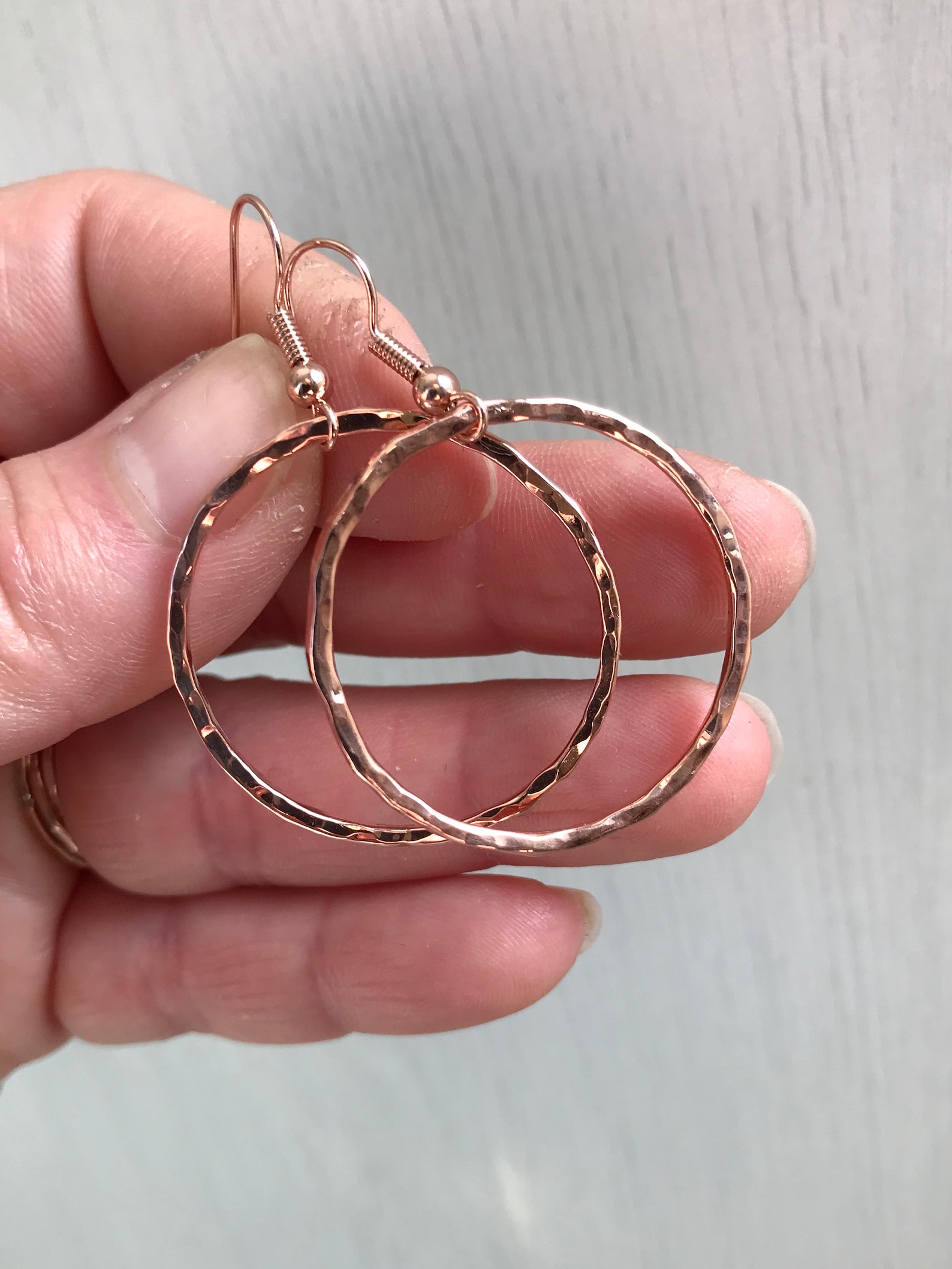 Copper Hoop Earrings 7th Anniversary Gift Hoop Earrings Copper Etsy