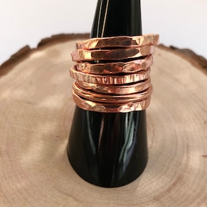 Copper ring 7th Anniversary gift copper band ring stackable ring copper jewellery arthritis ring rustic ring thumb ring gift for her or him image 1