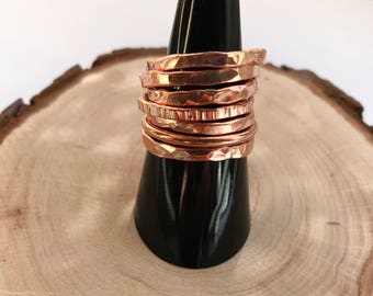 Copper ring 7th Anniversary gift copper band ring stackable ring copper jewellery arthritis ring rustic ring thumb ring gift for her or him