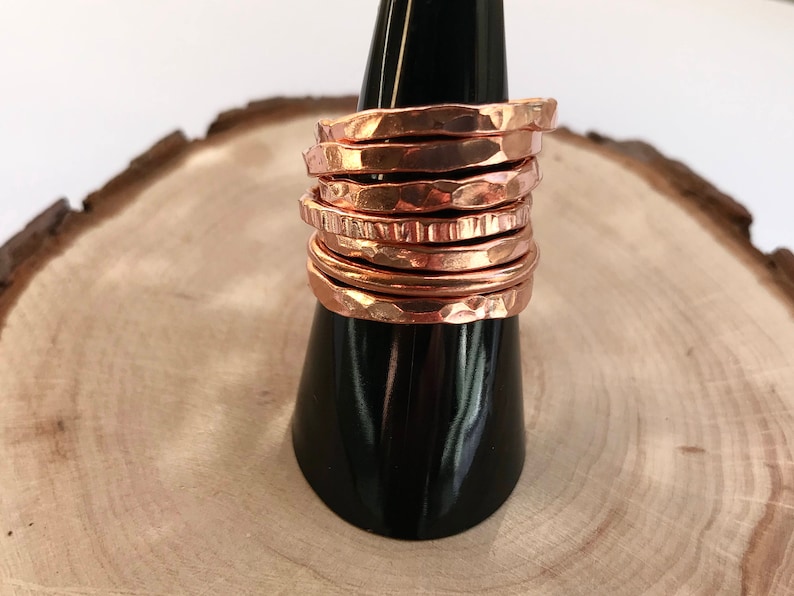Copper ring 7th Anniversary gift copper band ring stackable ring copper jewellery arthritis ring rustic ring thumb ring gift for her or him image 1